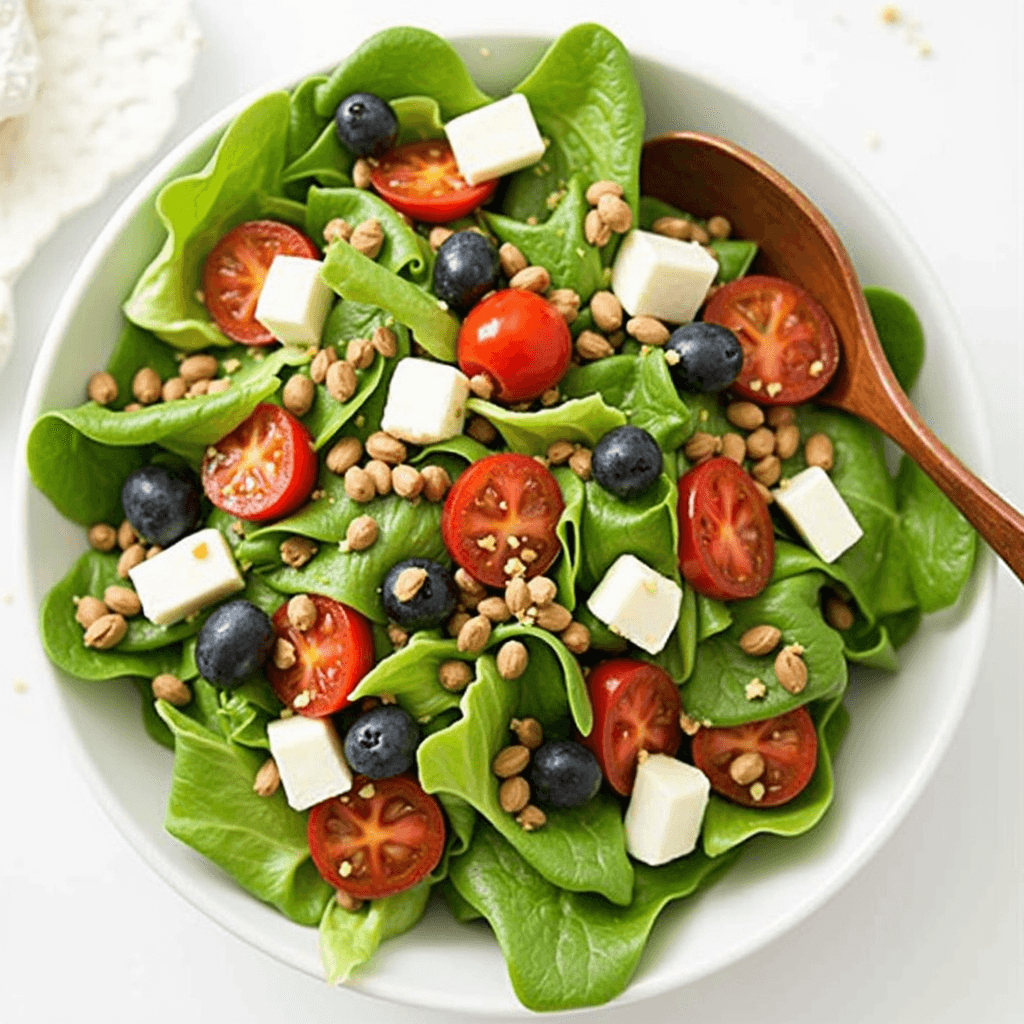A vibrant salad supreme with fresh vegetables and toppings