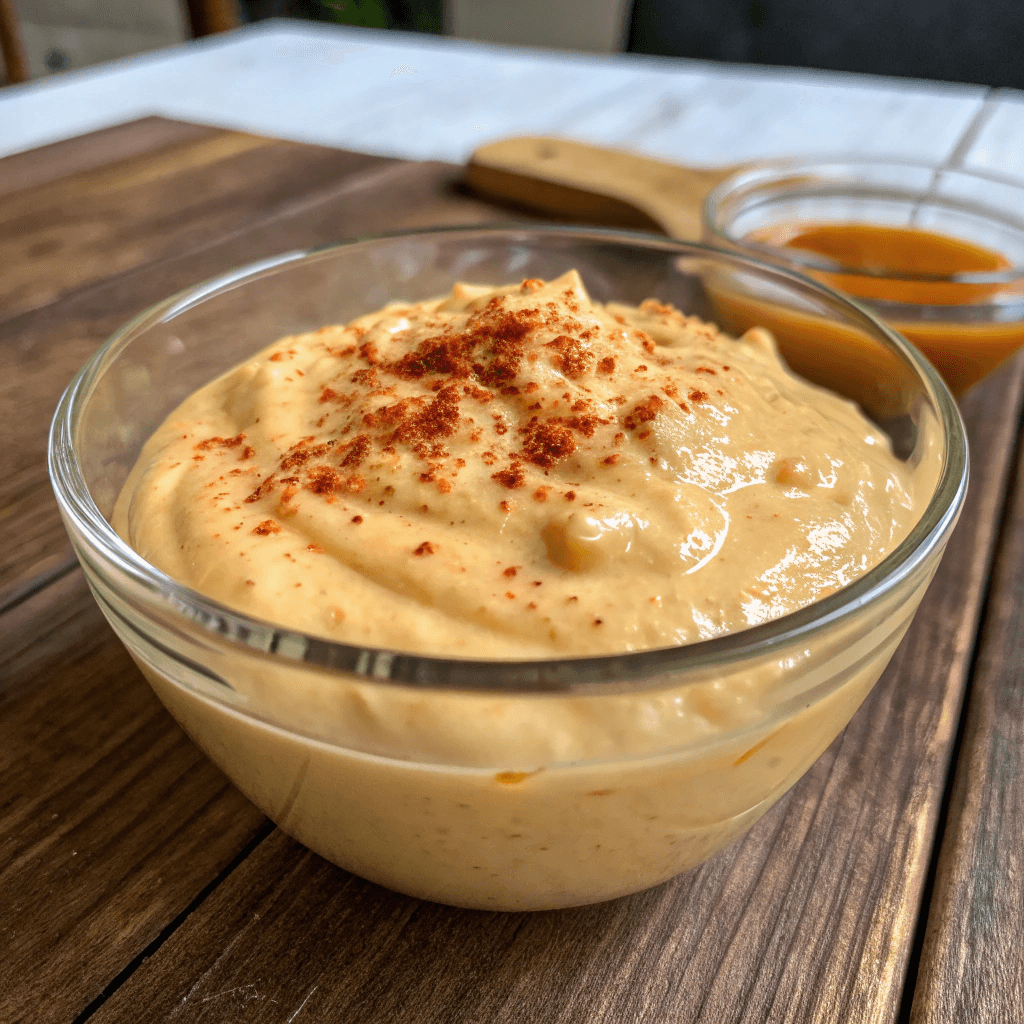 Homemade Big Mac sauce recipe in glass bowl